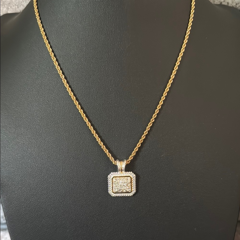 Vintage AVON two toned pavé rhinestone necklace